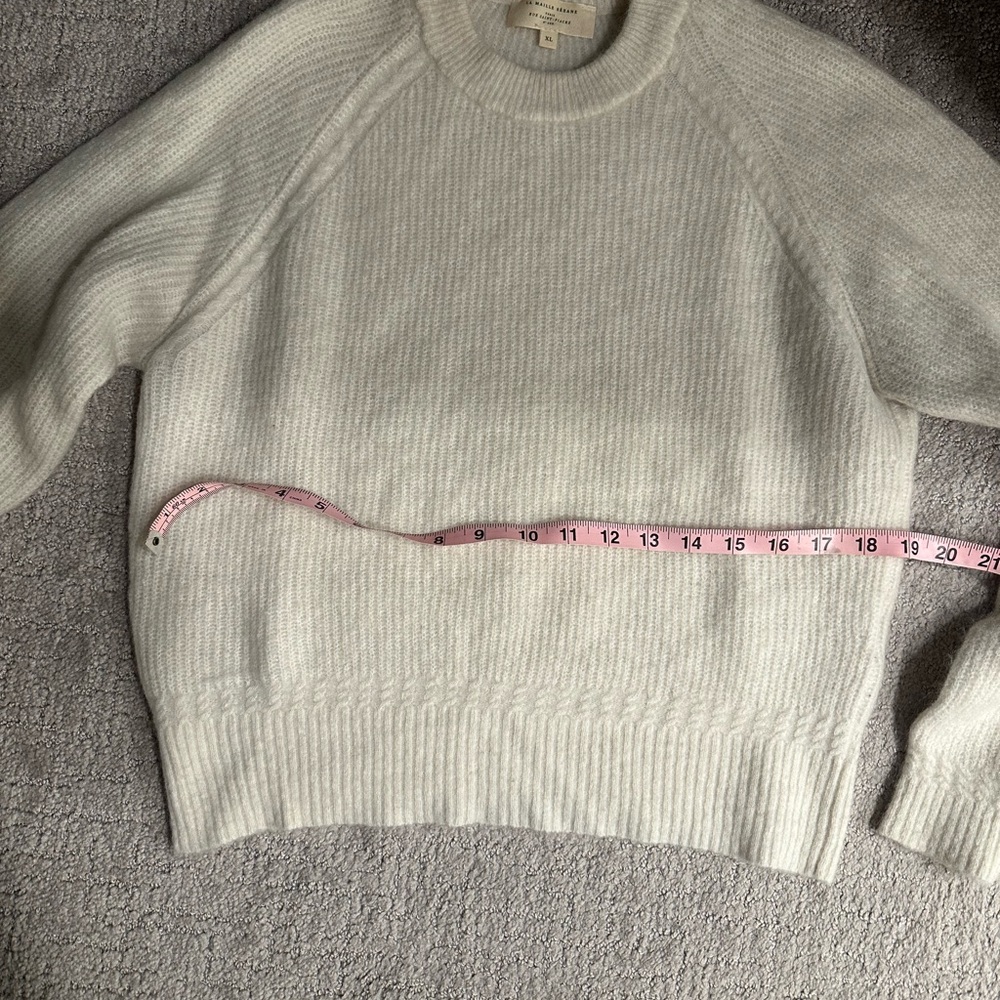 Cream Sezane sweater -pretty details aroundd collar, sleeves and bottom. - Picture 13 of 14